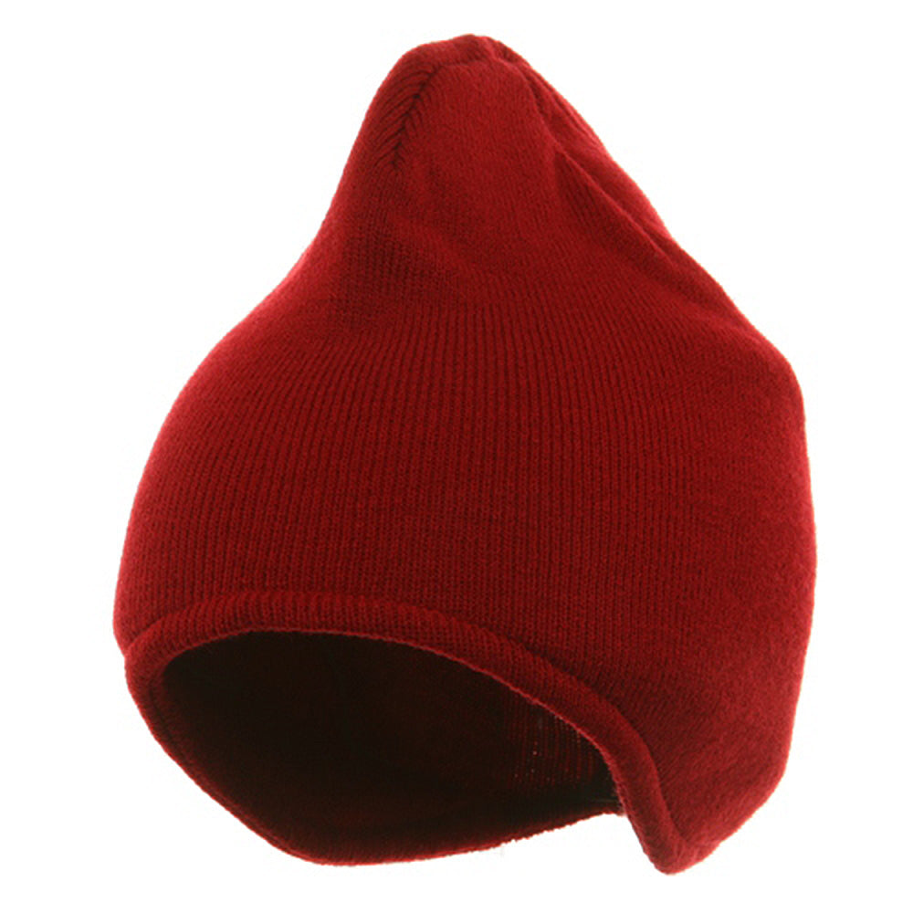 Acrylic Fleece Knit Beanies - Red OSFM