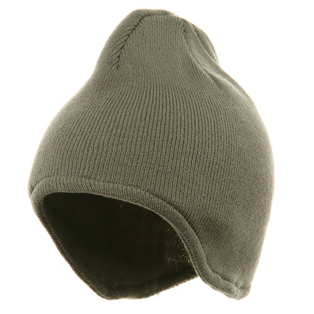 Acrylic Fleece Knit Beanies - Grey OSFM