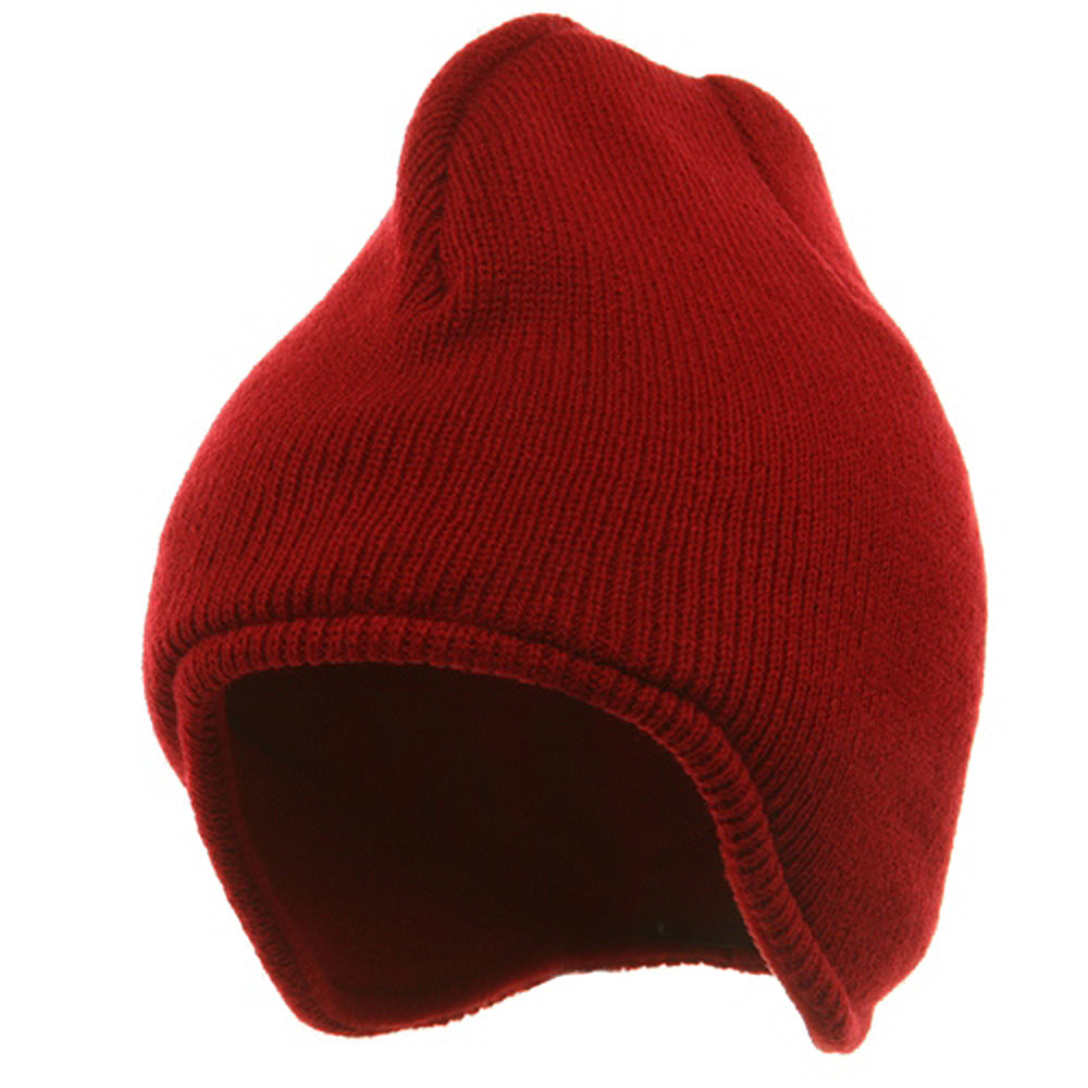 Acrylic Solid Knit Beanies - Red OSFM