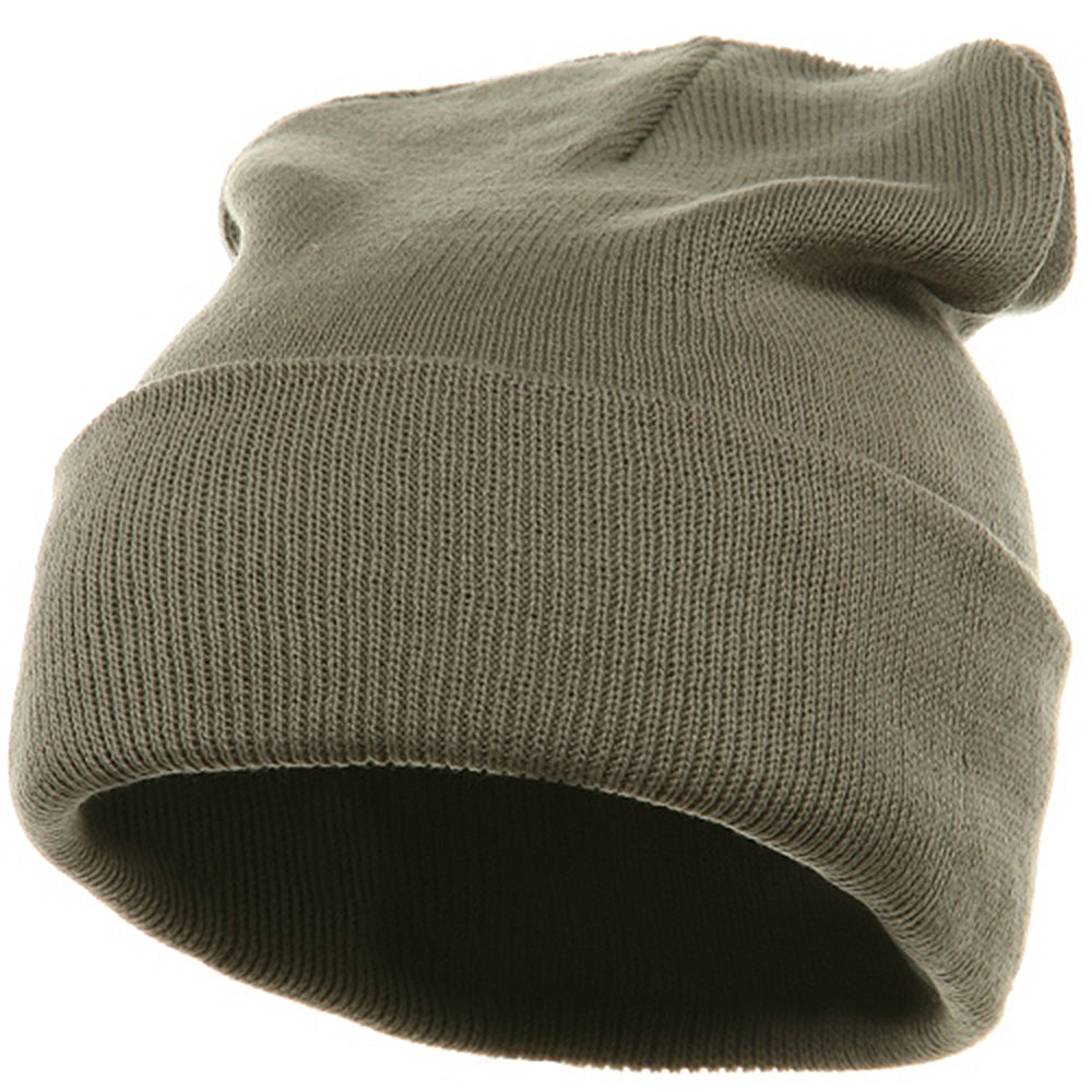 Superior Cotton Knit Long Beanie - Grey OSFM