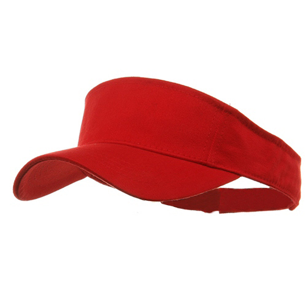 Brushed Sports Visor - Red OSFM