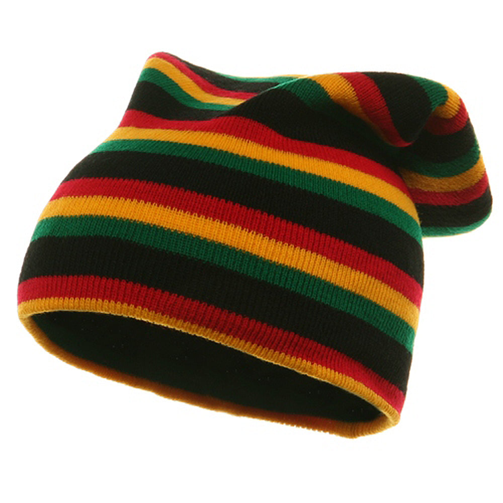 Rasta Long Beanies - Black RGY XL-3XL