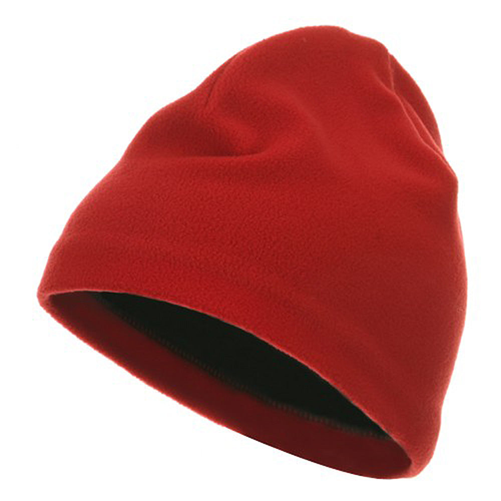 Polyester Lining Fleece Beanie - Red OSFM