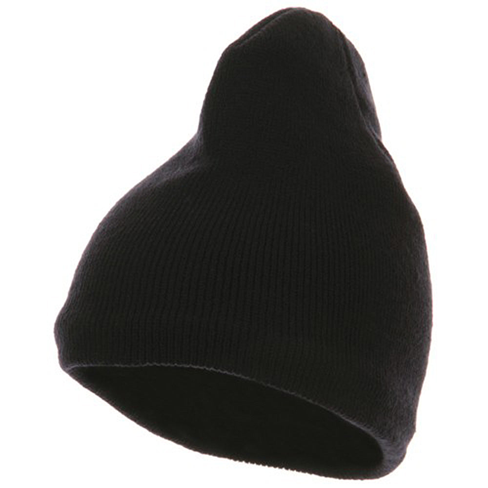 Fleece-Lined Plain Beanie - Navy OSFM