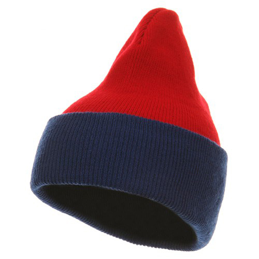 Two Tone Cuff Beanie USA - Red Royal OSFM