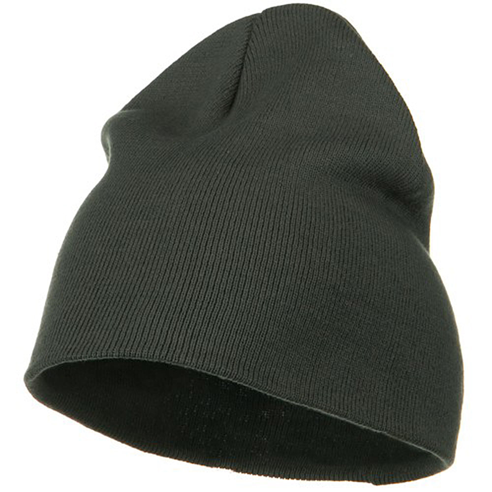 Big Size Superior Cotton Short Knit Beanie - Grey XL-3XL