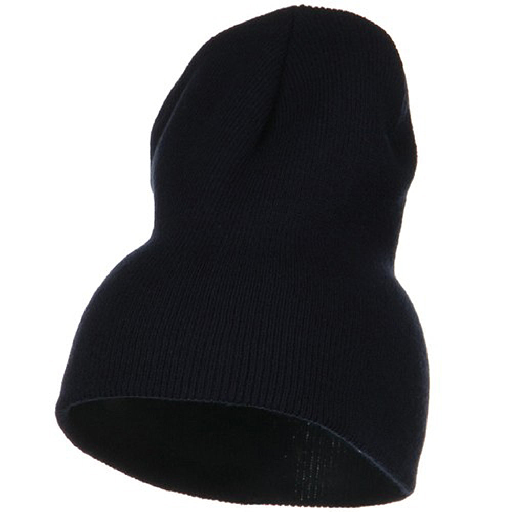 Big Stretch Plain Classic Short Beanie - Navy XL-2XL