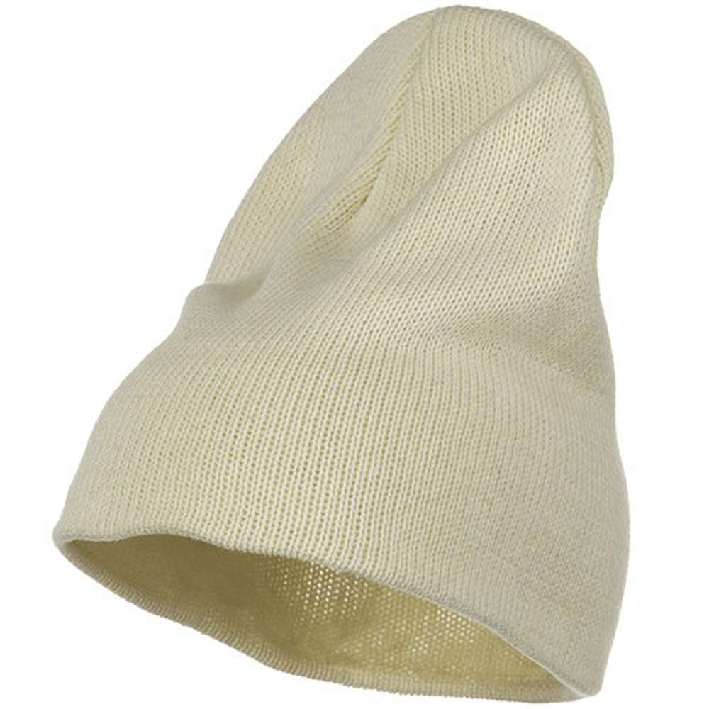 Plain Classic XL Size Cotton Beanie - Natural XL