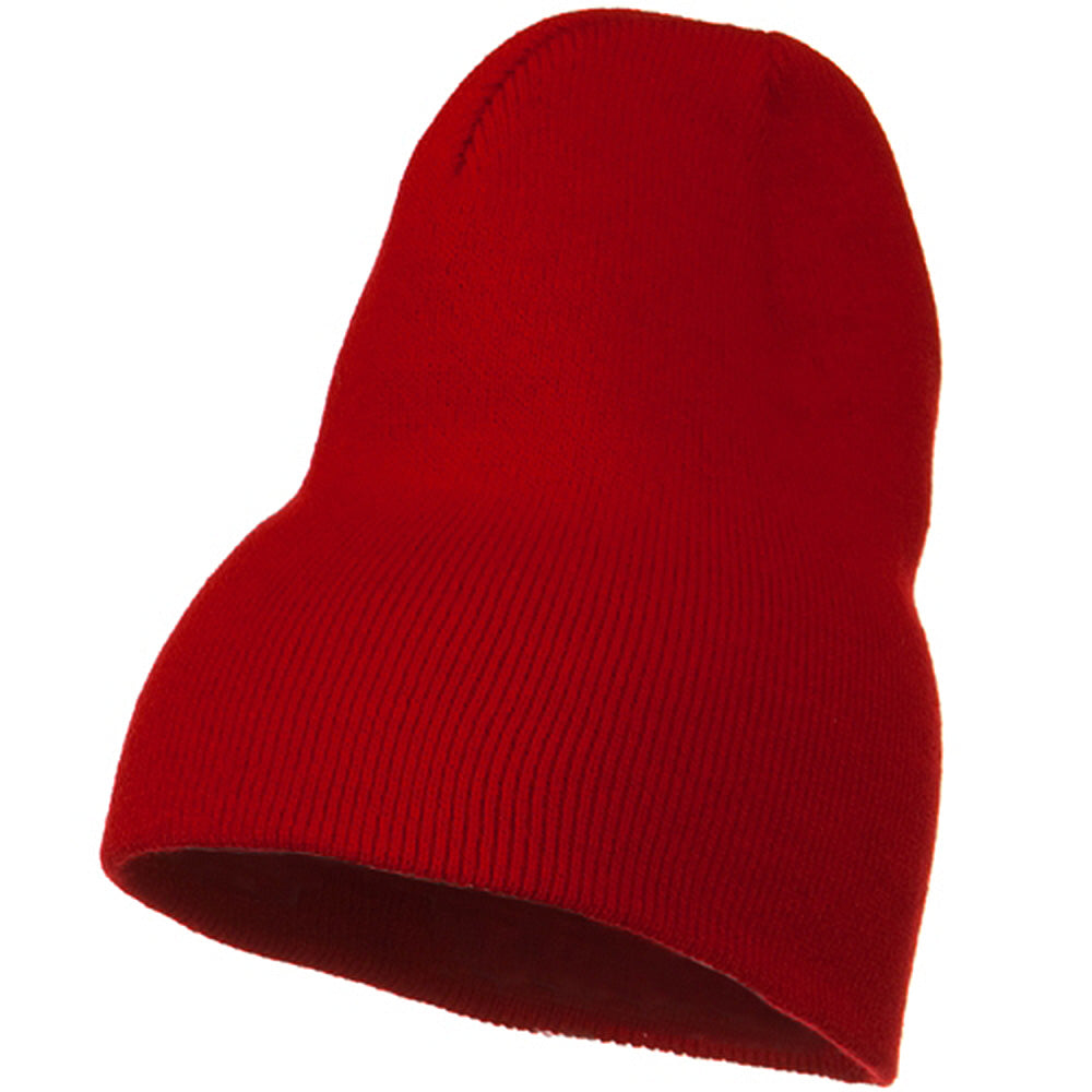 Big Stretch Plain Classic Short Beanie - Red XL-2XL