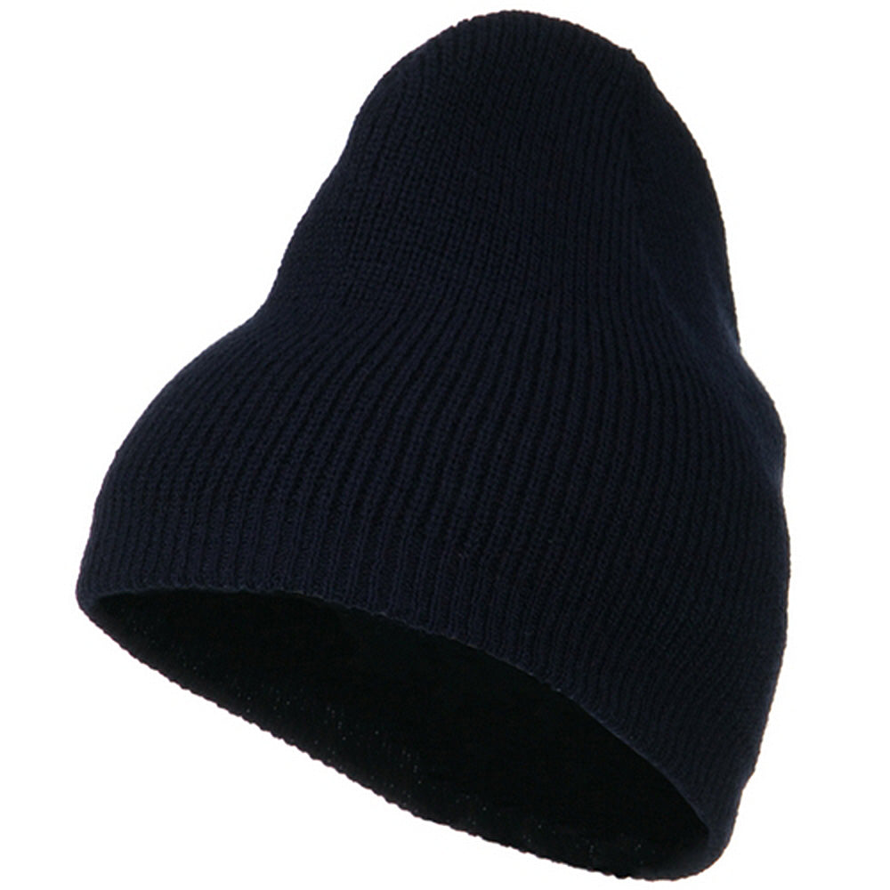 Big Size Rib Beanie with Bottom Band - Navy XL