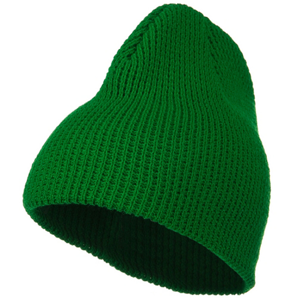 Big Stretch Waffle Stitch Short Beanie - Kelly XL