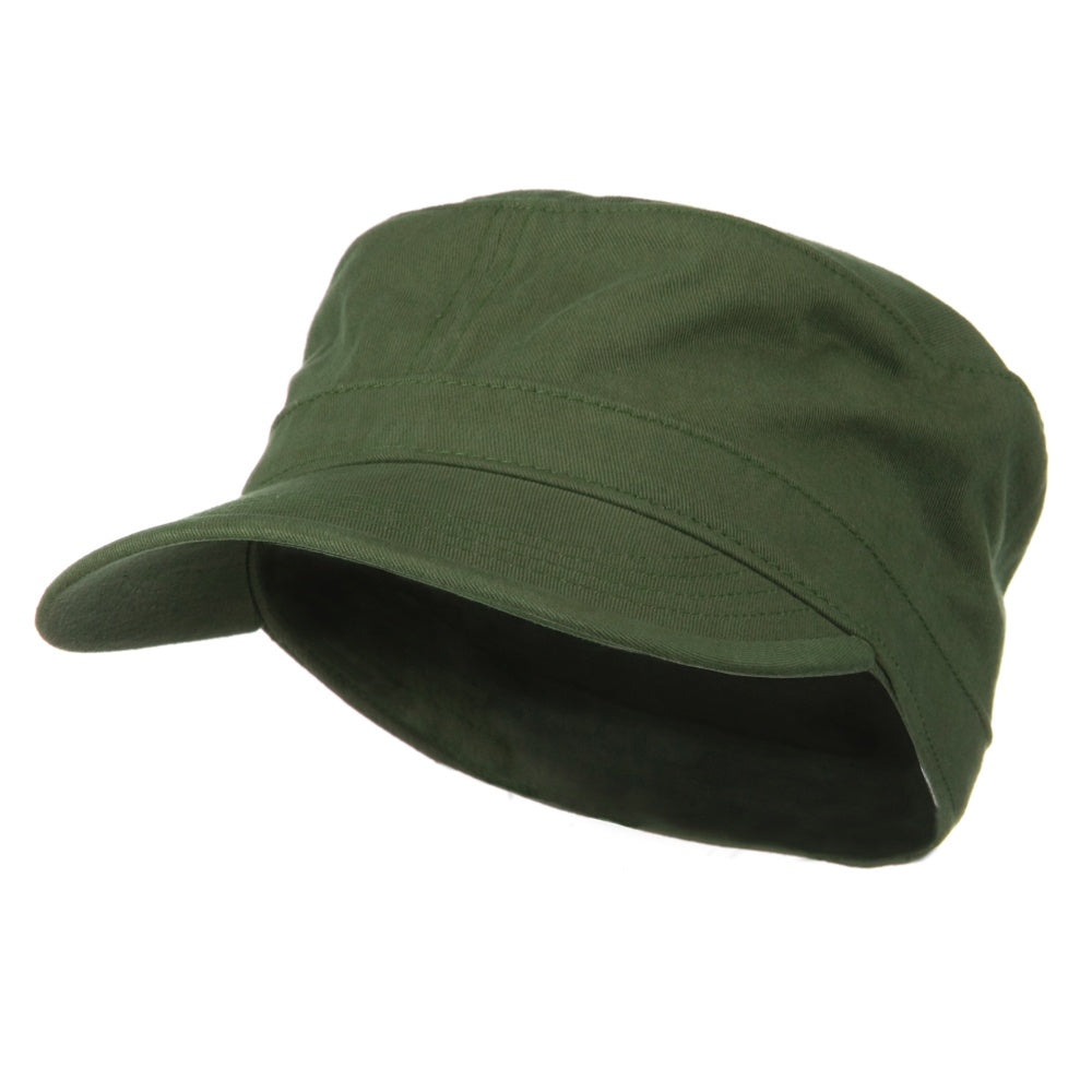 Big Size Cotton Fitted Military Cap - Olive 38171