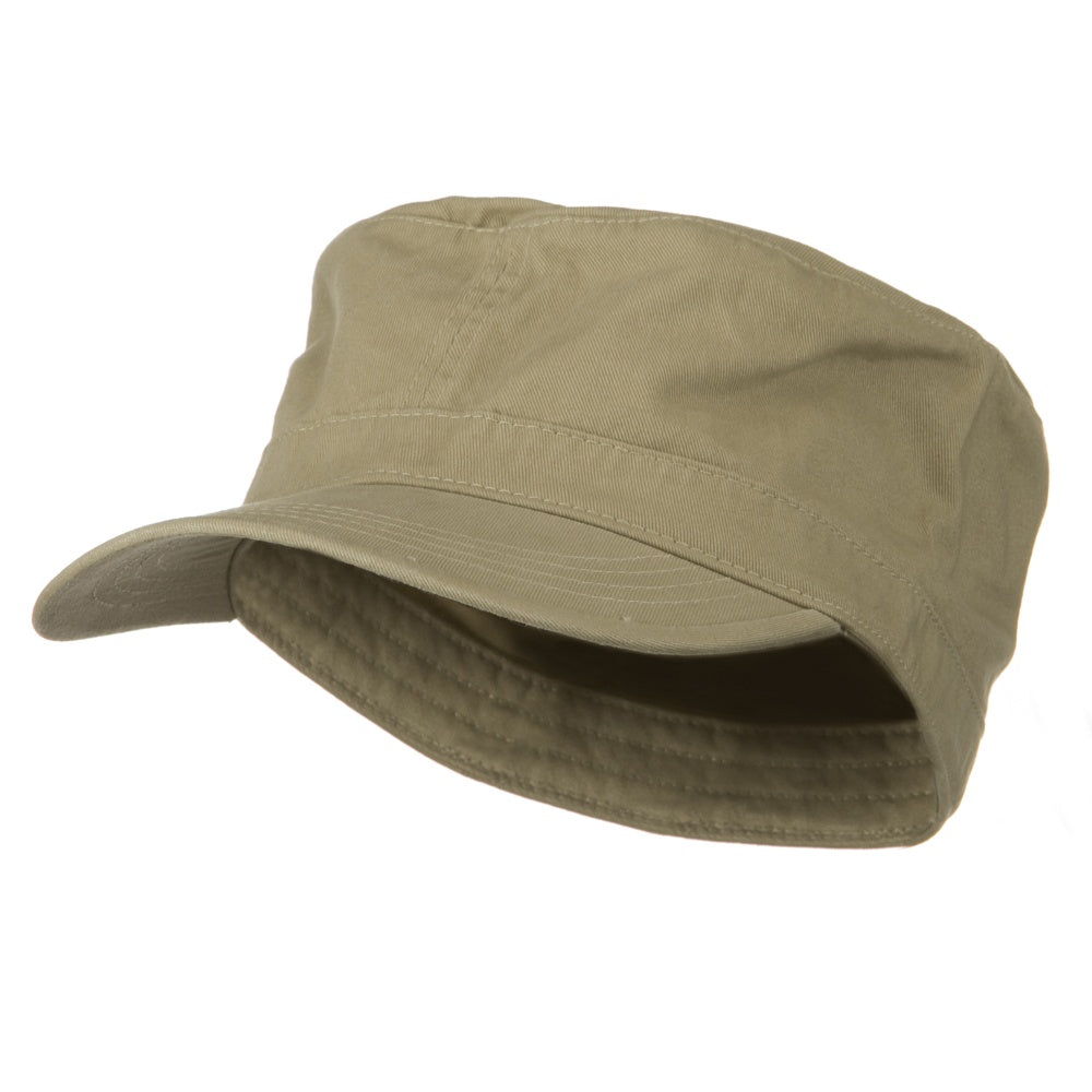 Cotton Fitted Military Cap - Khaki 38200