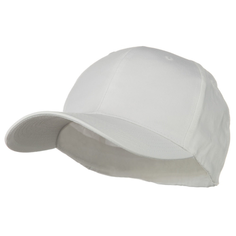 Extra Size Fitted Cotton Blend Cap - White 39661