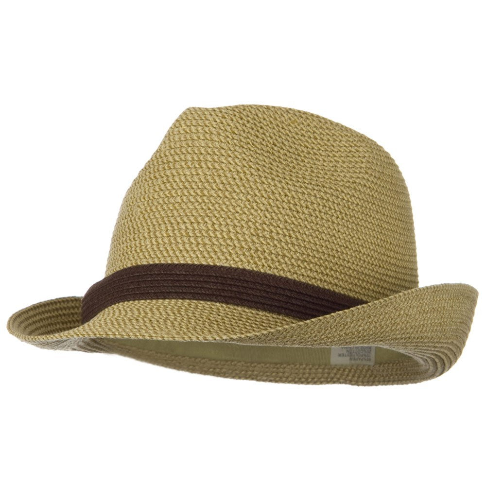 UPF 50+ Blended Braid Self Tie Fedora - Tan OSFM