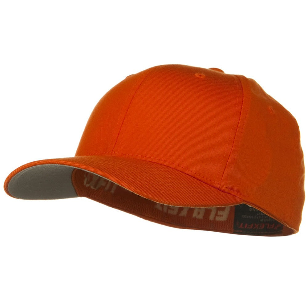 Wooly Combed Twill Flexfit Cap - Orange L-XL