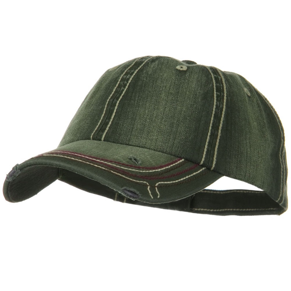 Low Profile Heavy Wash New Herringbone Distressed Cap - Olive OSFM