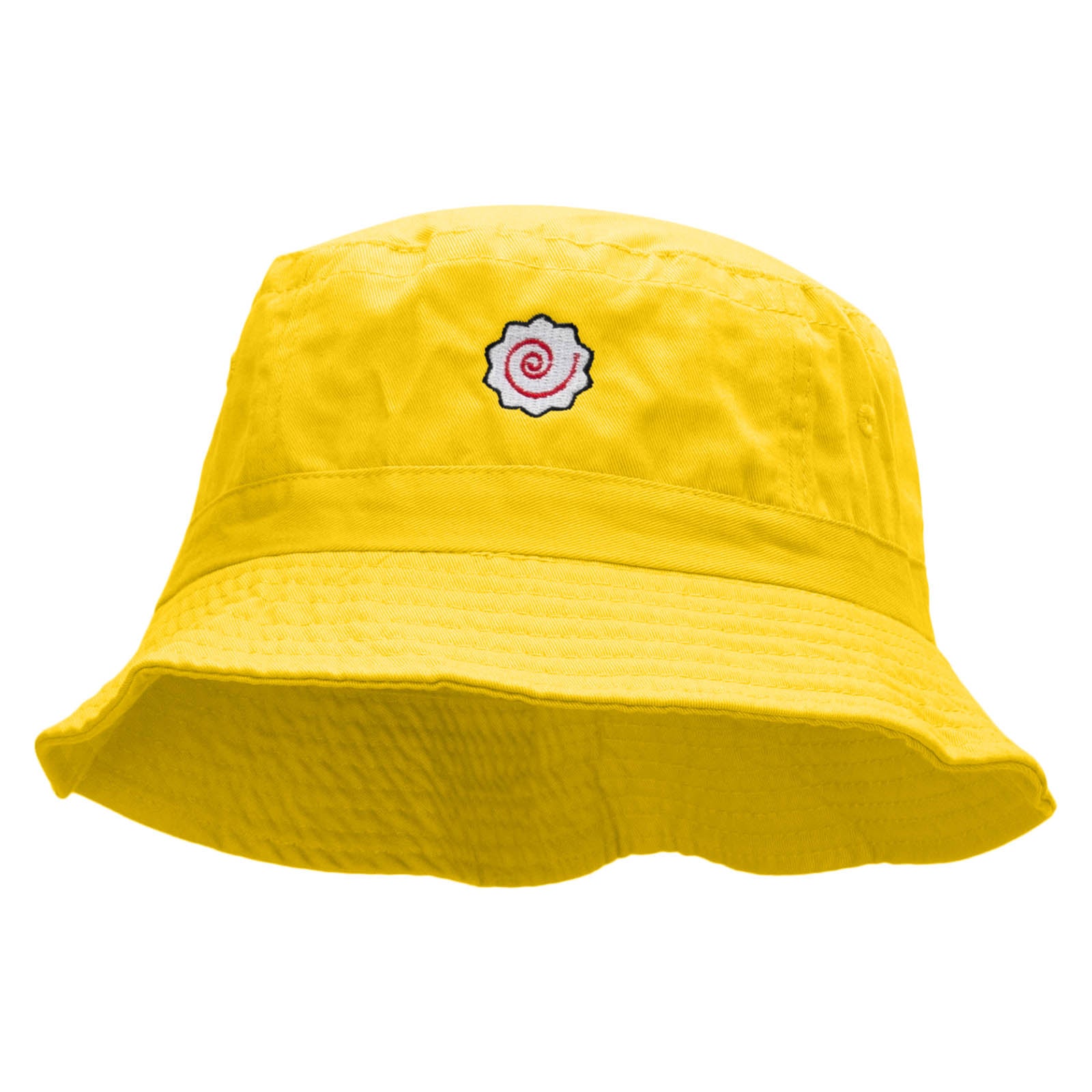 Japanese Narutomaki Embroidered Bucket Hat - Yellow OSFM