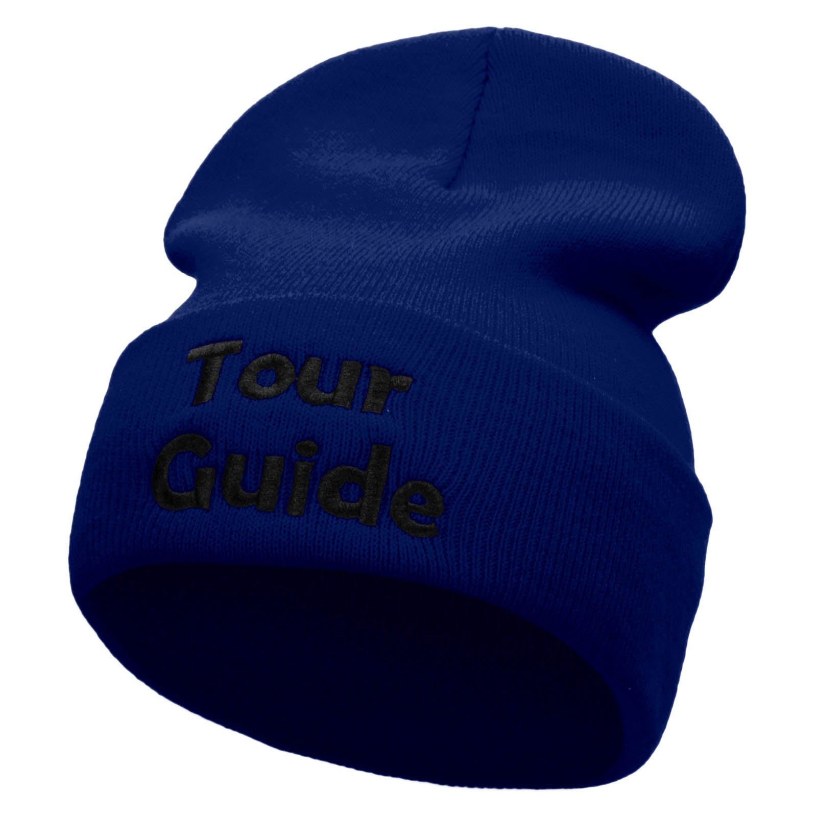 Your Favorite Tour Guide Embroidered 12 Inch Long Knitted Beanie - Royal OSFM