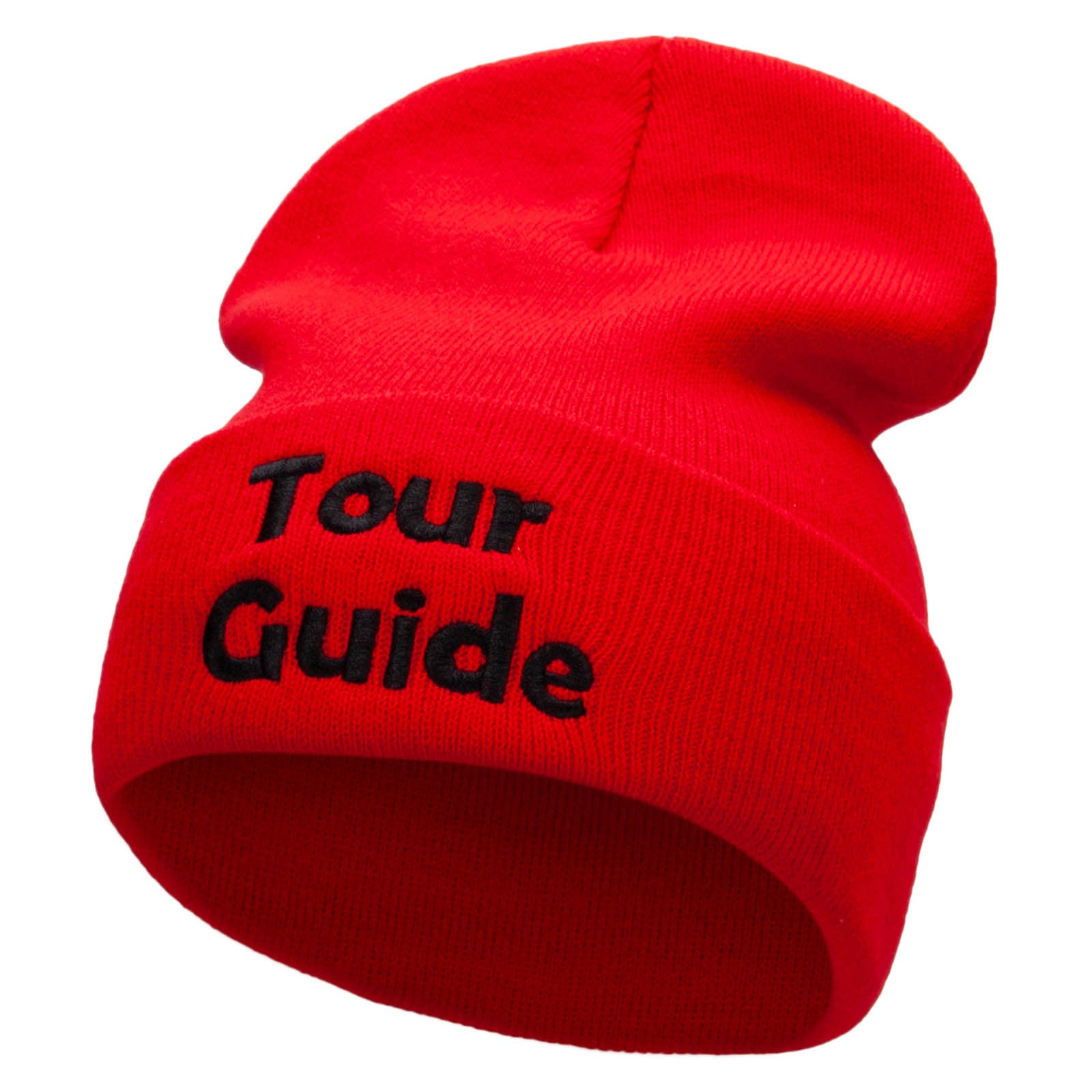 Your Favorite Tour Guide Embroidered 12 Inch Long Knitted Beanie - Red OSFM