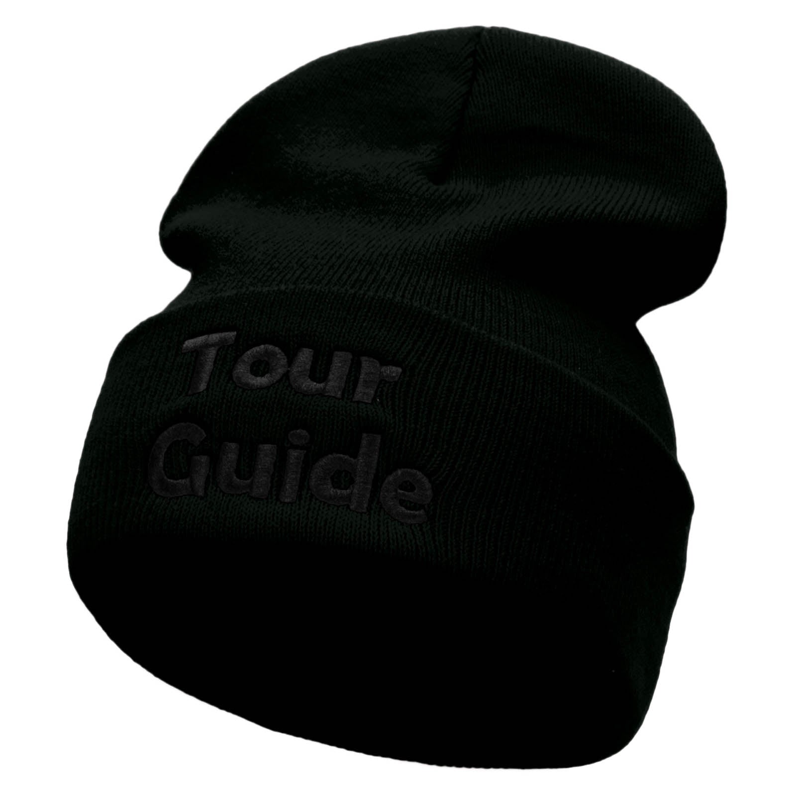 Your Favorite Tour Guide Embroidered 12 Inch Long Knitted Beanie - Black OSFM