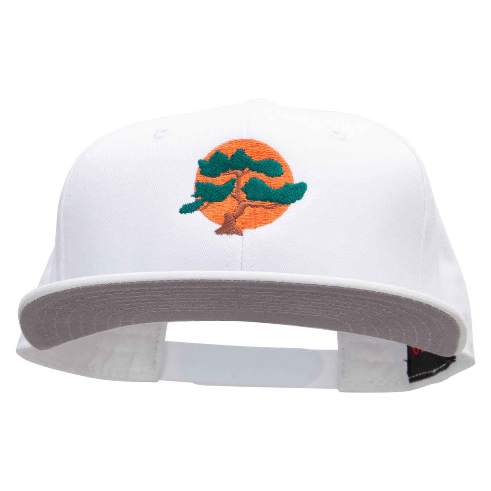 Karate Bonsai Tree Embroidered Prostyle Snapback - White OSFM