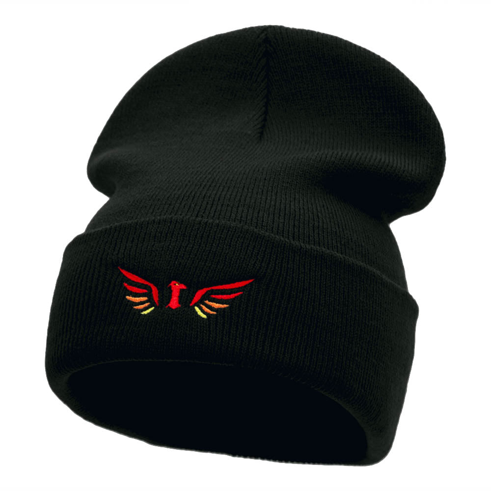 Phoenix Insignia Embroidered 12 Inch Knitted Long Beanie - Black OSFM