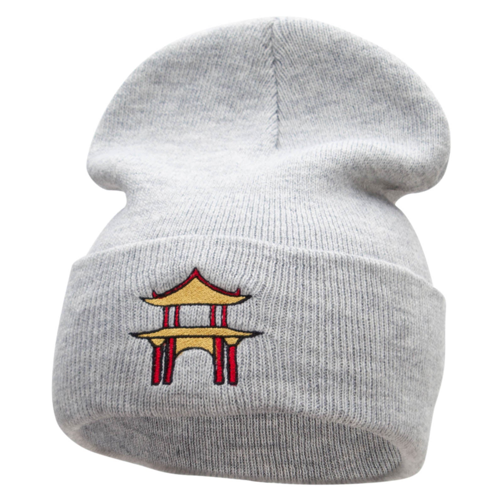 Karate Dojo Embroidered 12 Inch Long Knitted Beanie - Heather Grey OSFM