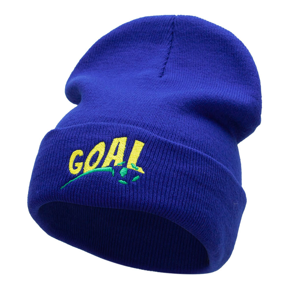 It&#039;s A Goal Embroidered 12 Inch Long Knitted Beanie - Royal OSFM