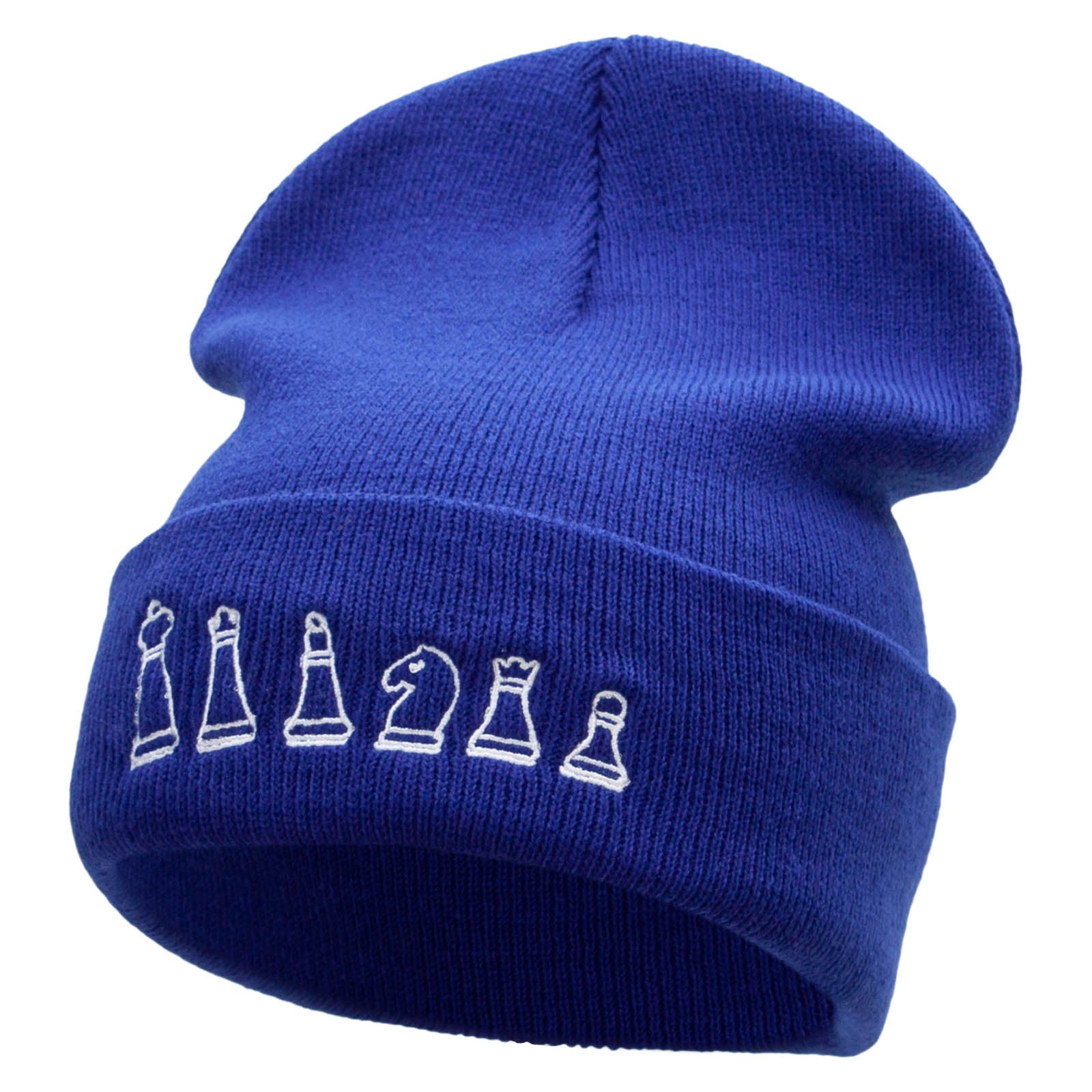 The Chest Set Embroidered 12 Inch Long Knitted Beanie - Royal OSFM