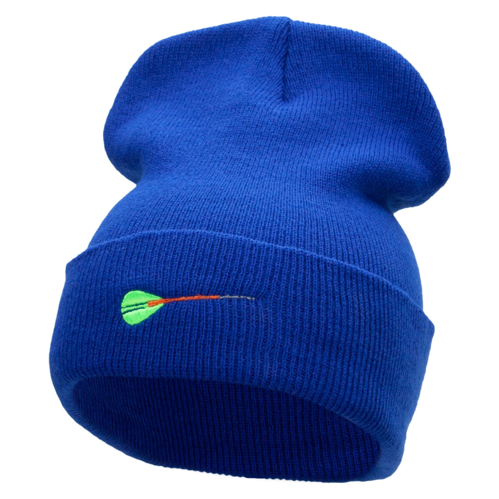 The Dart Embroidered 12 Inch Solid Long Beanie Made in USA - Royal OSFM