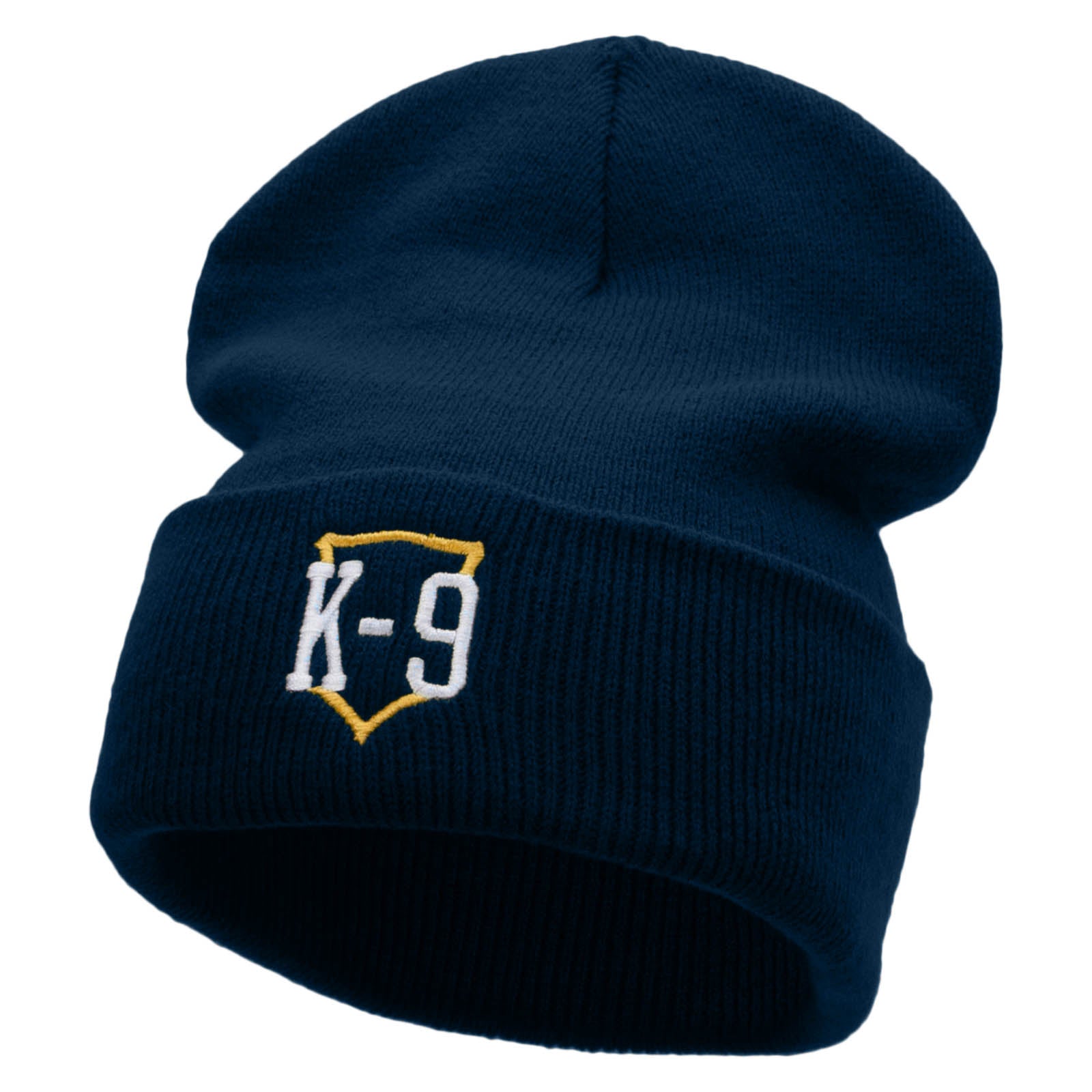 Canine Unit Embroidered 12 Inch Long Knitted Beanie - Navy OSFM