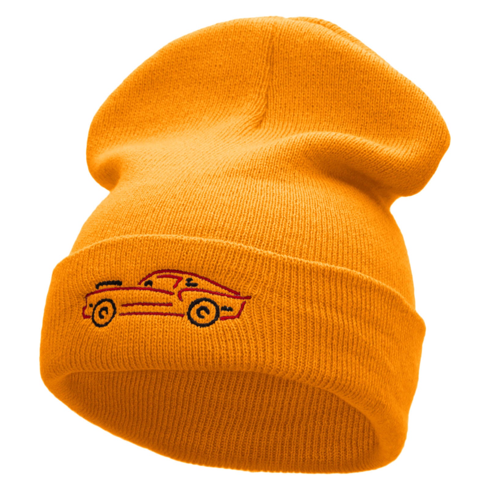 American Muscle Embroidered 12 Inch Solid Long Beanie Made in USA - Gold OSFM