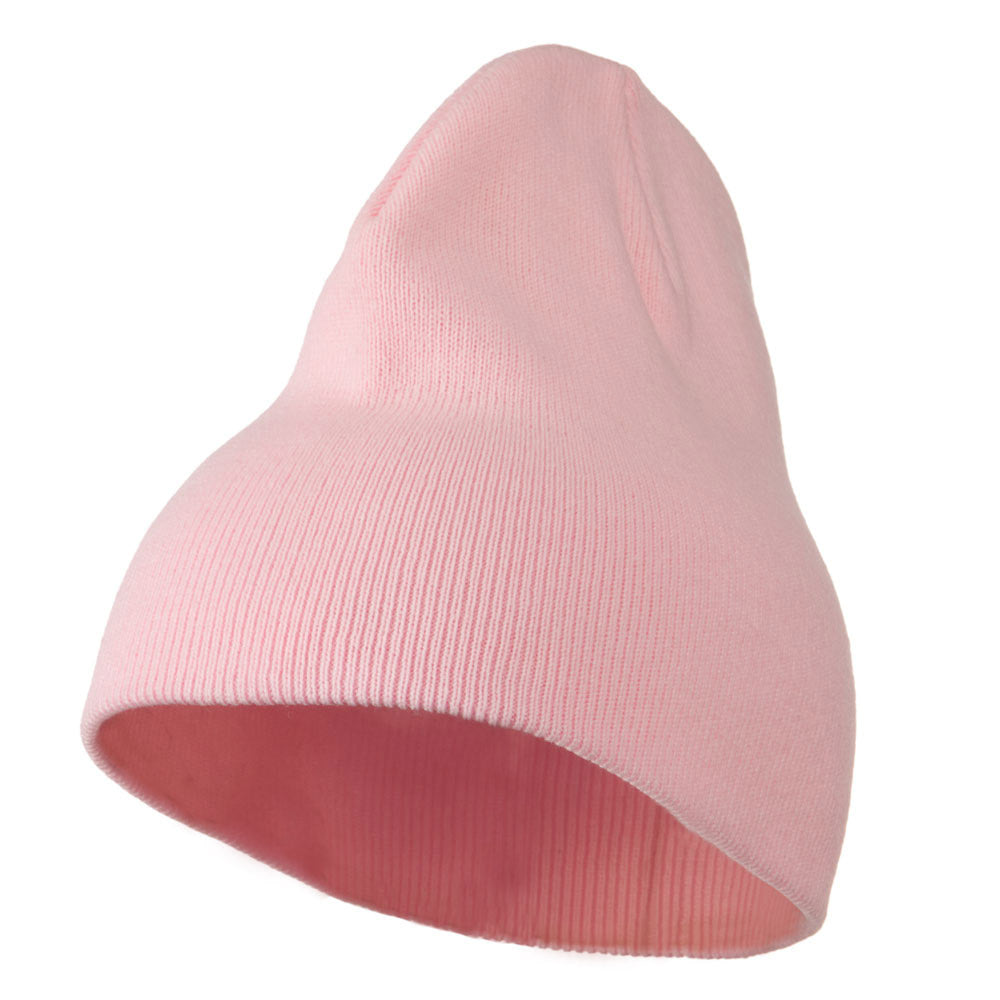 8 inch Acrylic Short Blank Beanie - Pink OSFM