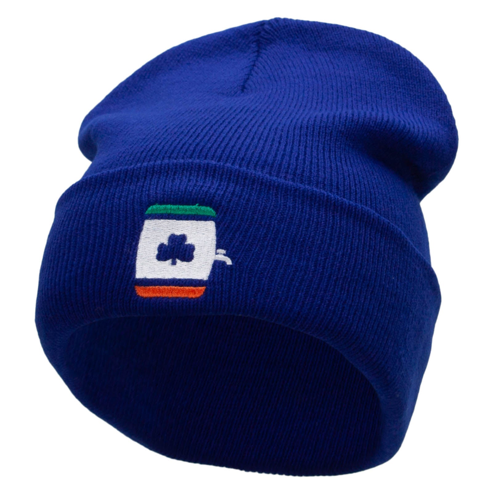 St Patrick&#039;s Keg Embroidered 12 Inch Long Knitted Beanie - Royal OSFM