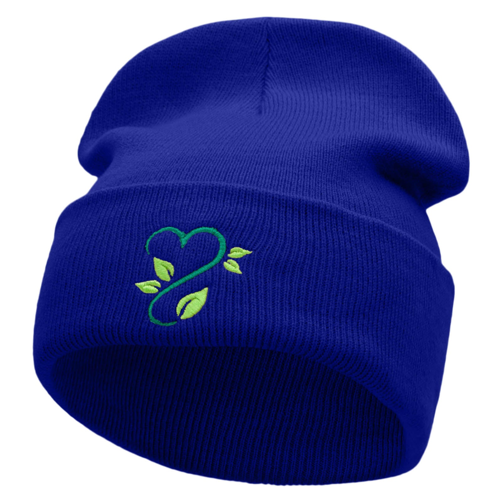 Vine of Love Embroidered 12 inch Acrylic Cuffed Long Beanie - Royal OSFM