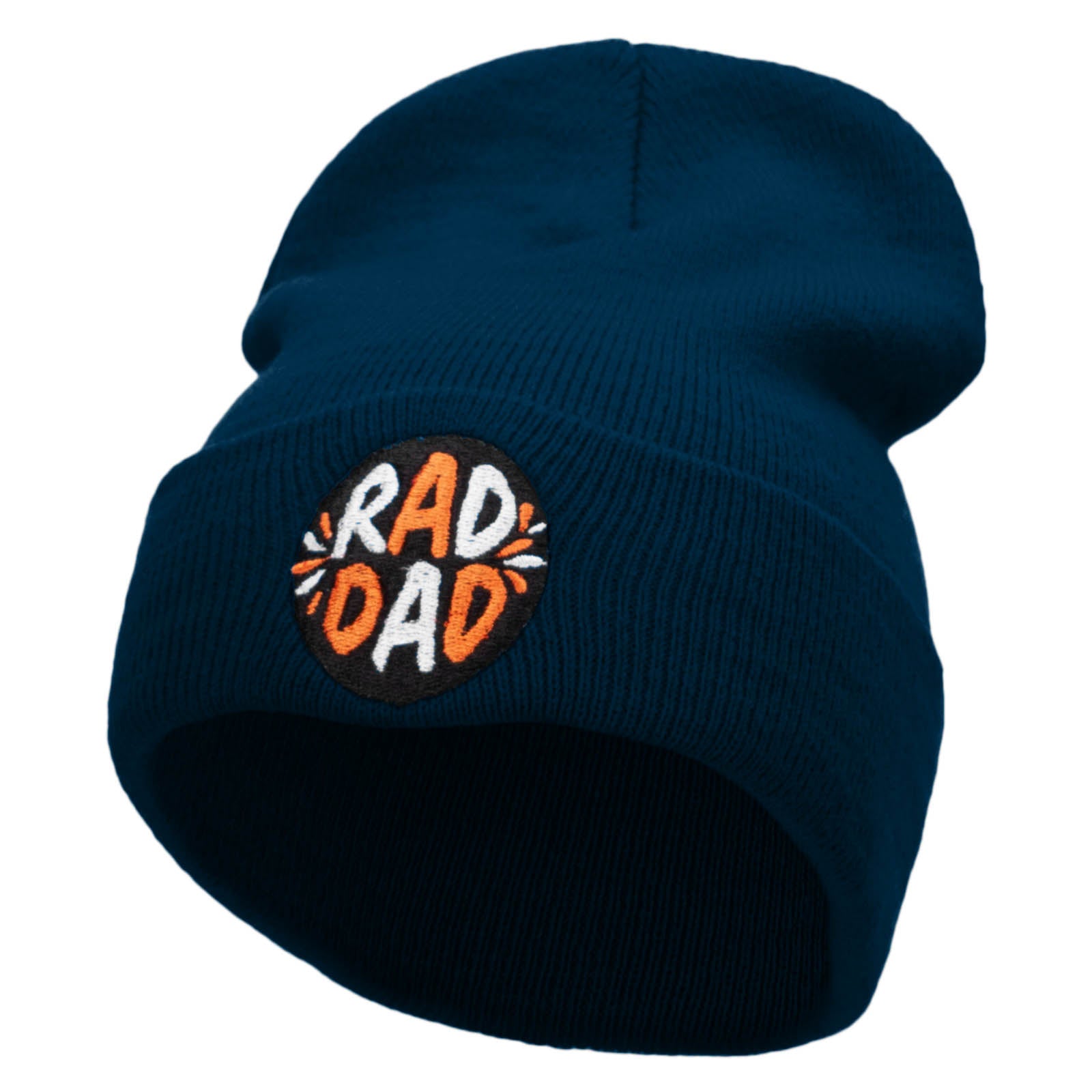 Rad Dad Embroidered 12 Inch Long Knitted Beanie - Navy OSFM