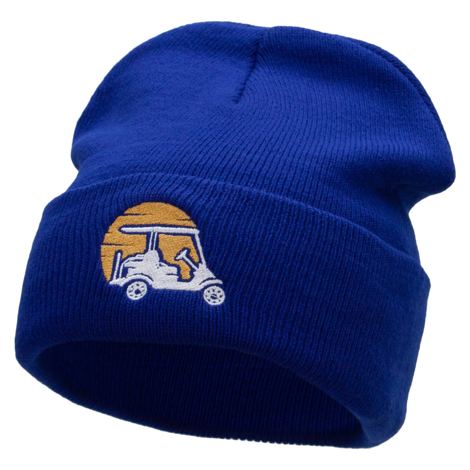 Rise and Golf Embroidered 12 Inch Long Knitted Beanie - Royal OSFM