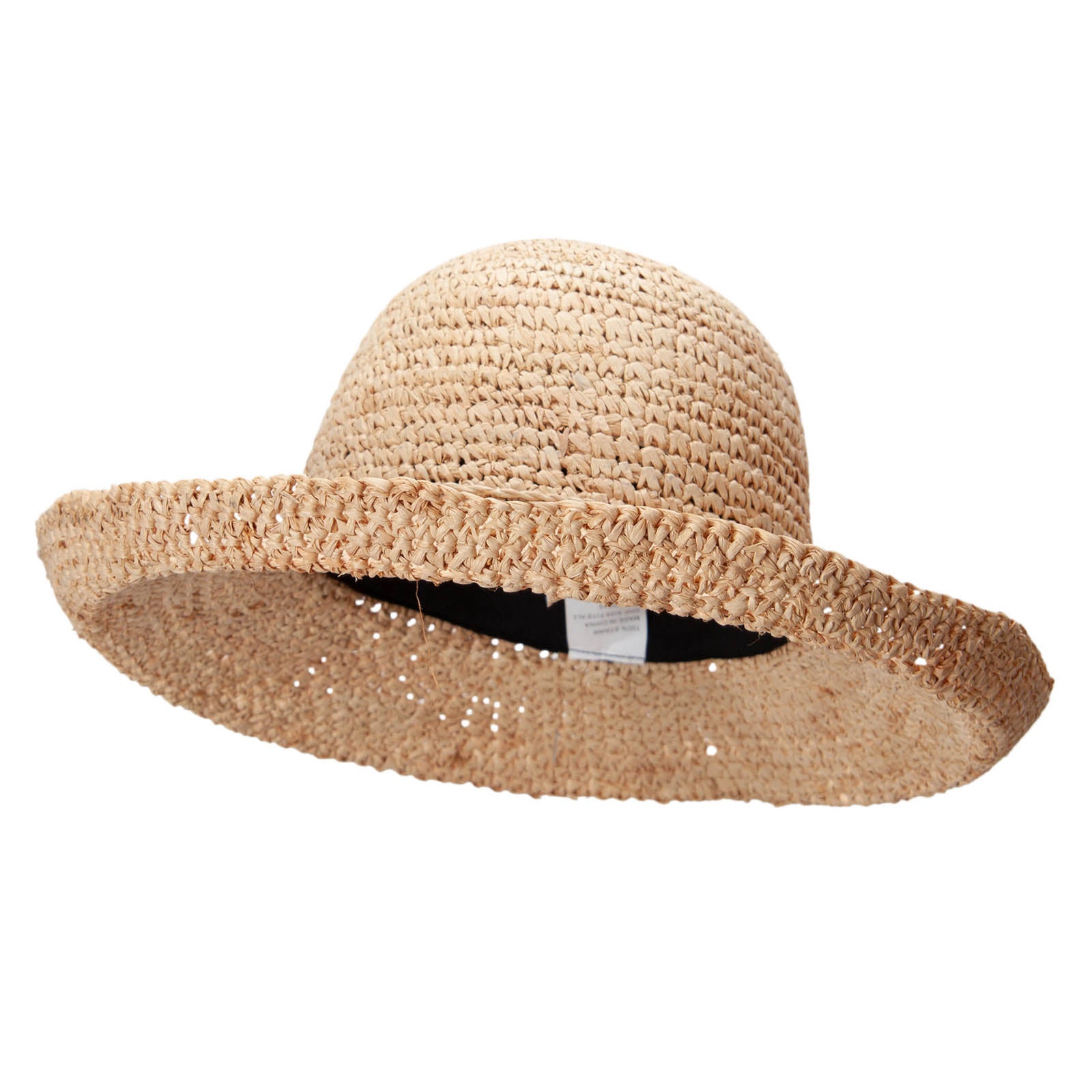 Raffia Roll Up Brim Hat - Natural OSFM