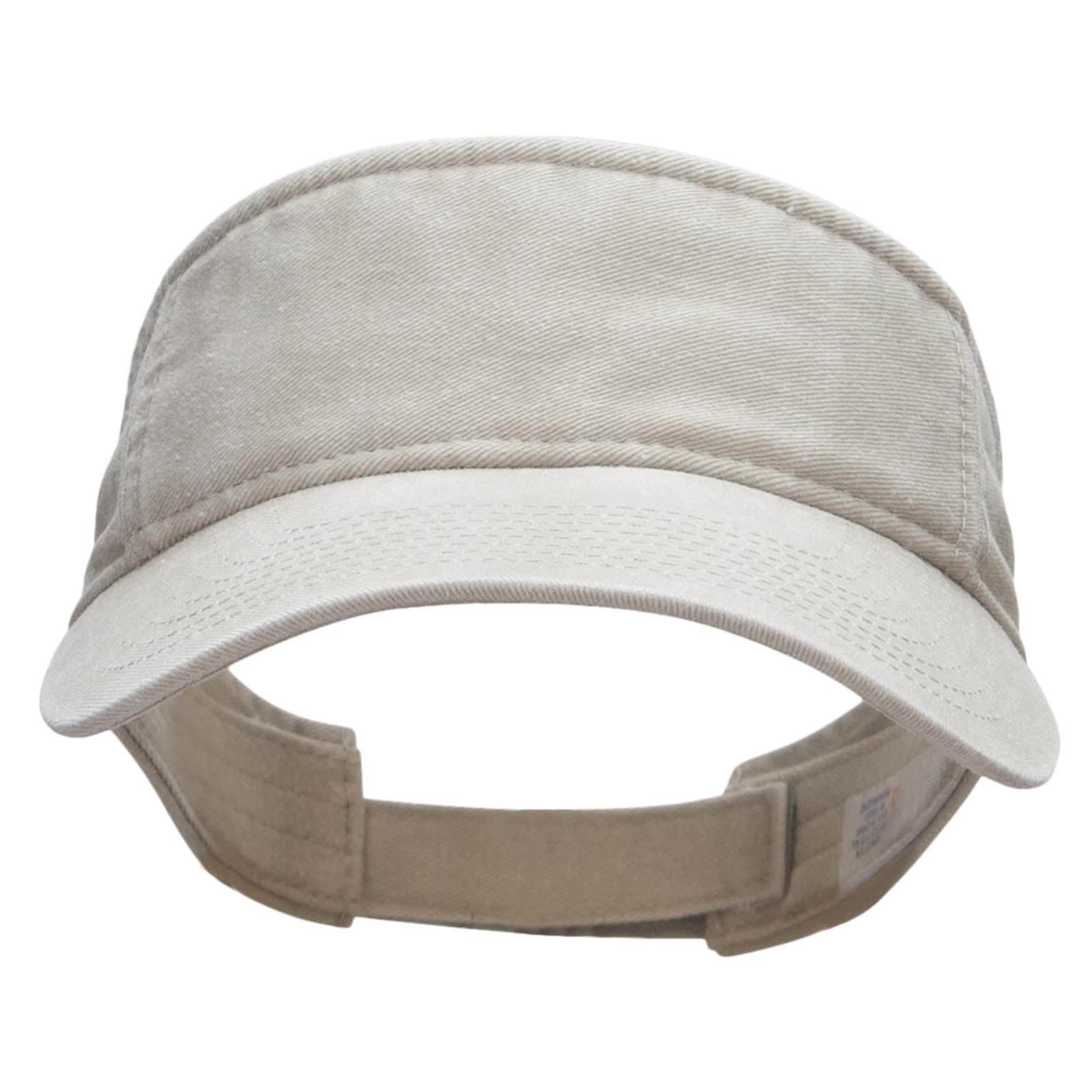 Washed Pigment Dyed Cotton Twill Visor - Beige OSFM