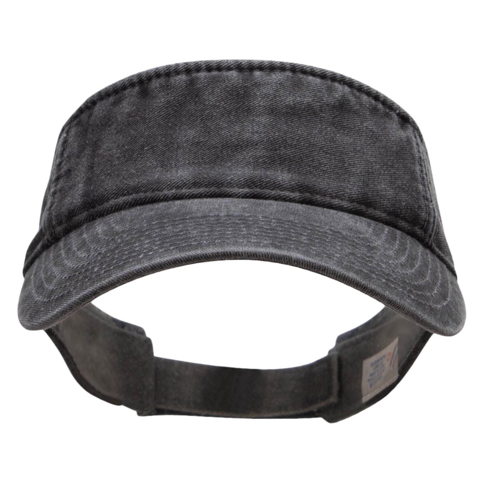 Washed Pigment Dyed Cotton Twill Visor - Black OSFM