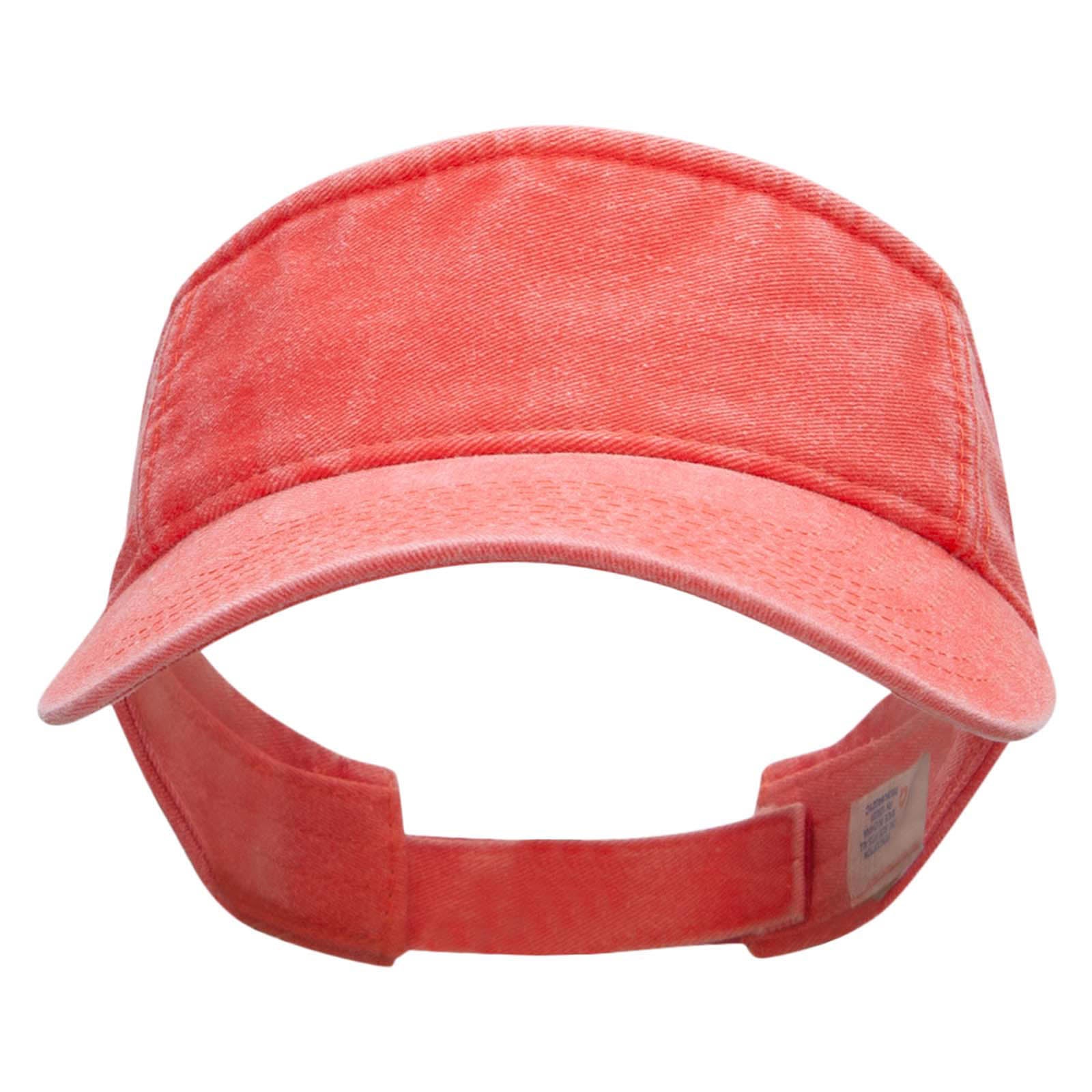 Washed Pigment Dyed Cotton Twill Visor - Coral OSFM