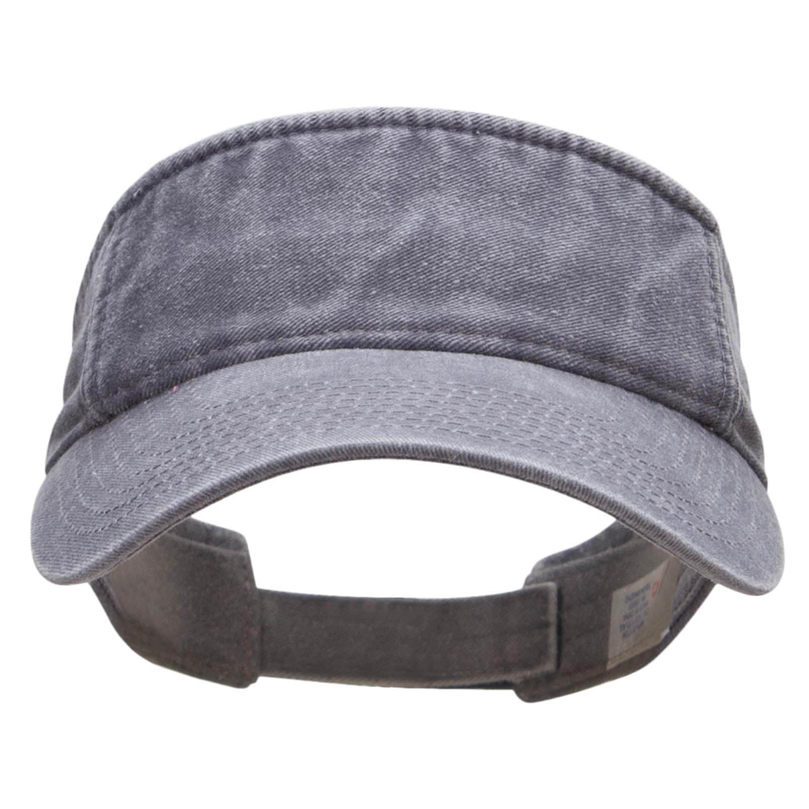 Washed Pigment Dyed Cotton Twill Visor - Grey OSFM