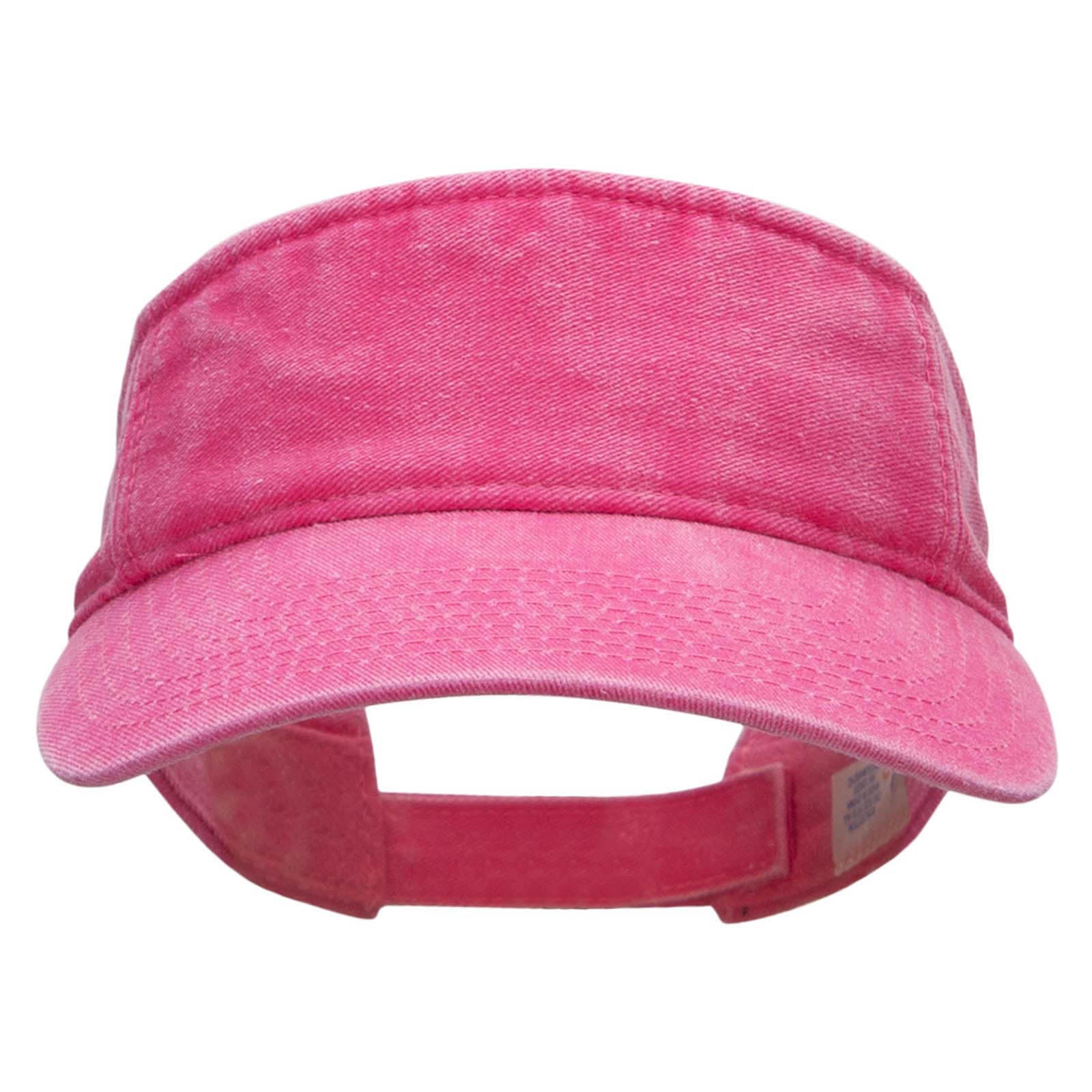 Washed Pigment Dyed Cotton Twill Visor - Hot Pink OSFM