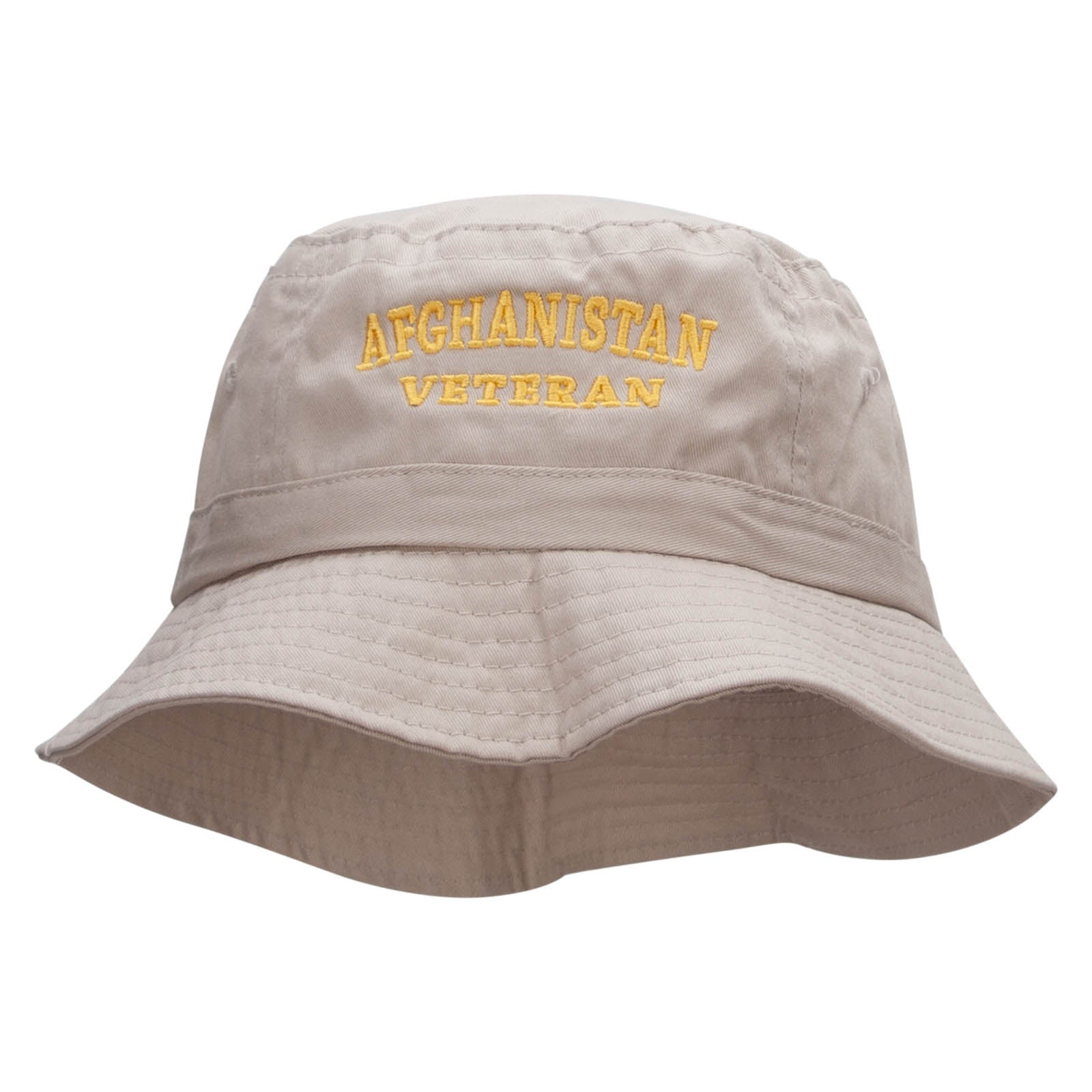 Afghanistan Veteran Embroidered Bucket Hat - Natural OSFM