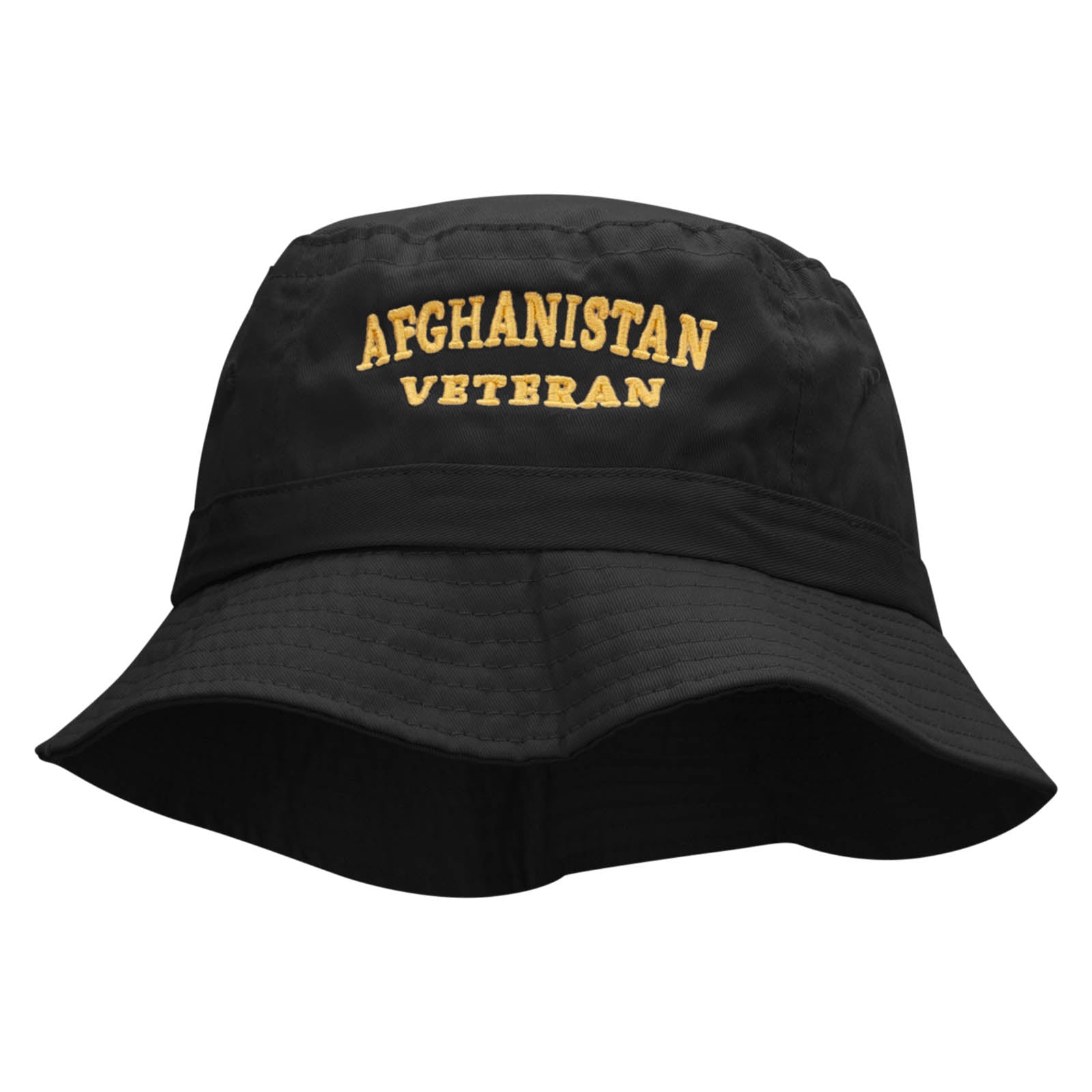 Afghanistan Veteran Embroidered Bucket Hat - Black OSFM