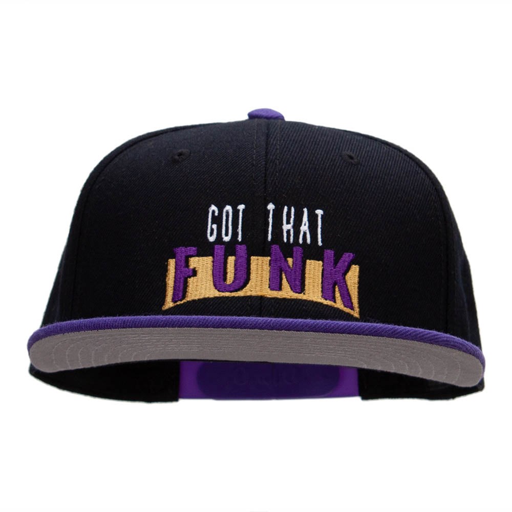 Got That Funk Embroidered Wool Blend Pro Style Snapback - Purple Black OSFM