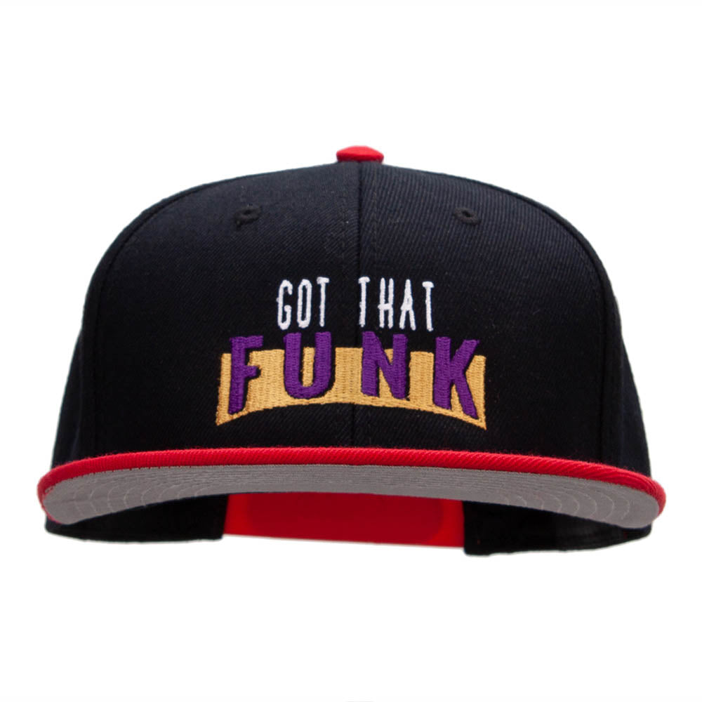 Got That Funk Embroidered Wool Blend Pro Style Snapback - Red Black OSFM