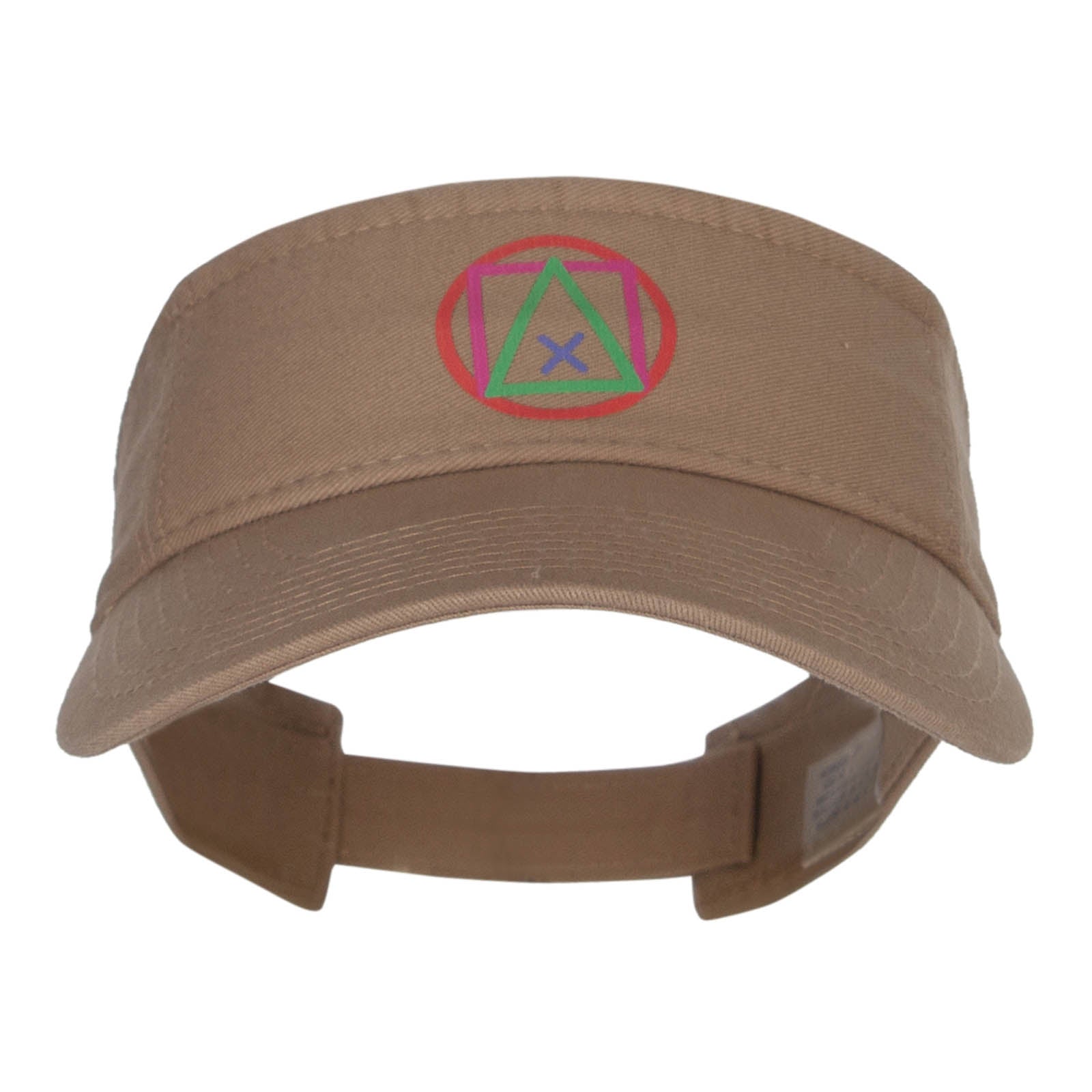 Game Shapes Heat Transfer Pro Style Cotton Twill Washed Visor - Khaki OSFM