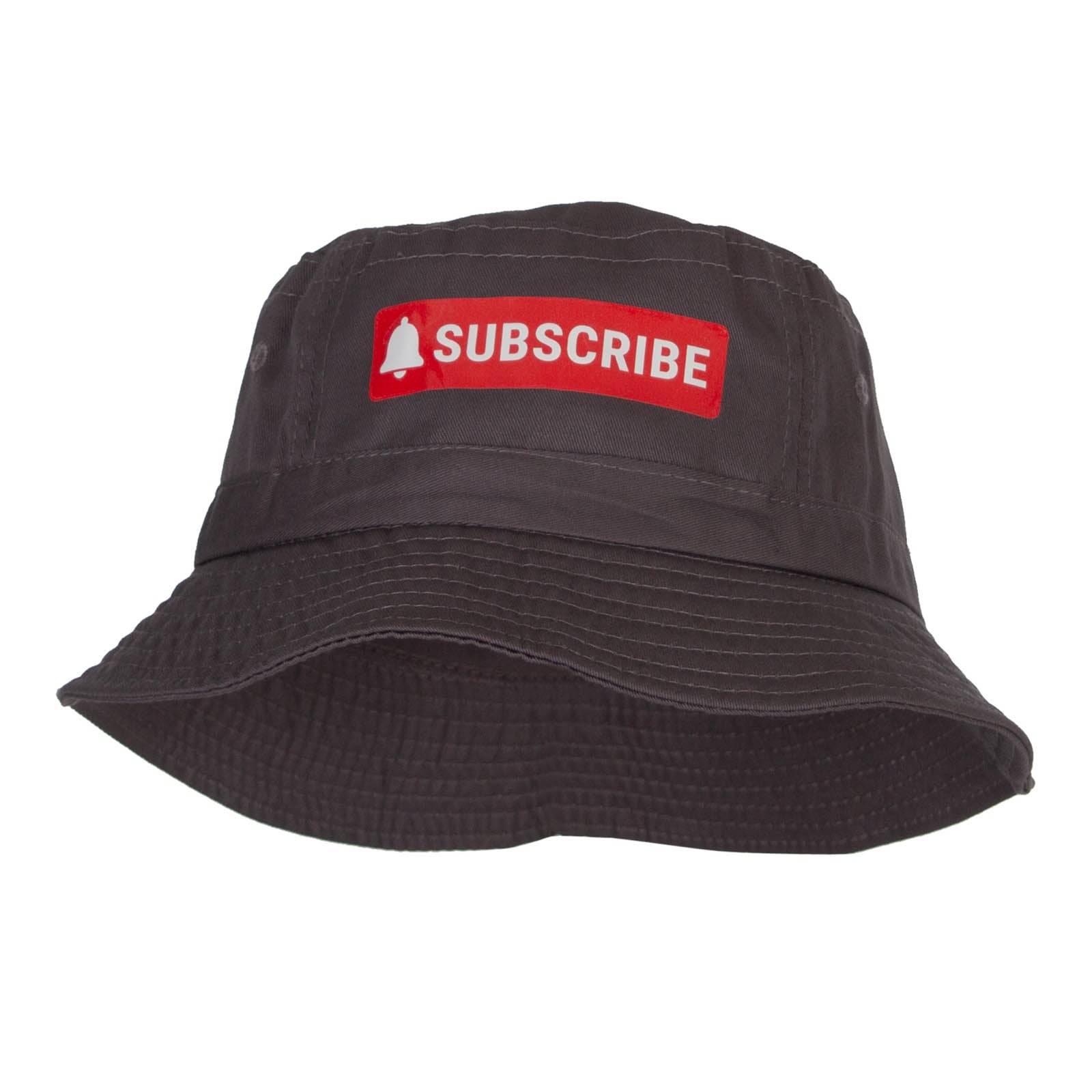 Subscribe Button Heat Transfer Bucket Hat - Charcoal OSFM